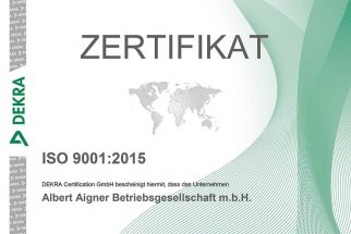 ISO 9001:2015 Zertifikat Aigner